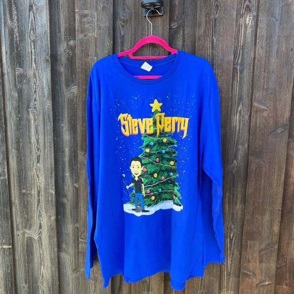 Steve Perry Holiday Christmas Long Sleeve Tee 3X - Picture 3 of 4
